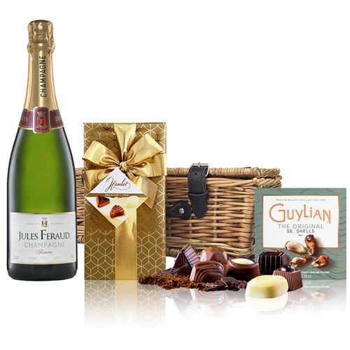Jules Feraud Brut Champagne 75cl And Chocolates Hamper